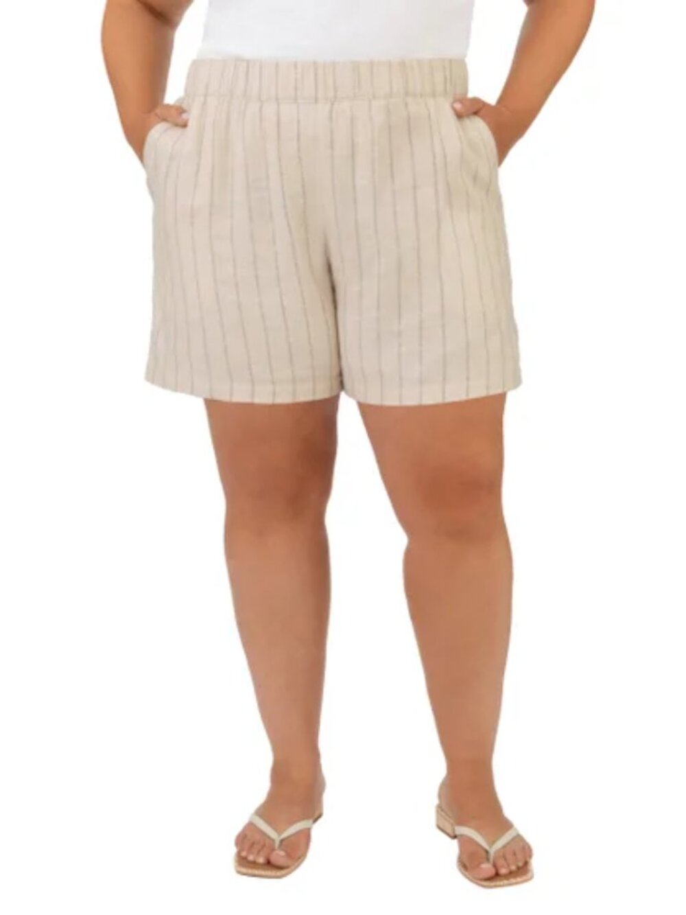 BLANKNYC Women's Linen Blend Short Cream Inseam: 5", Size: XLarge, NWT